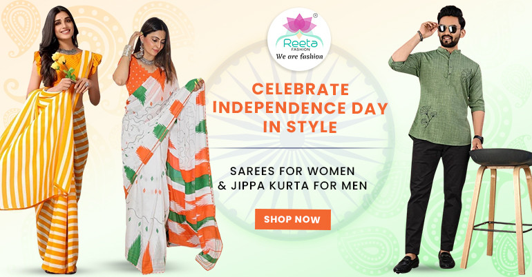 Celebrate Independence Day in Style – Sarees for Women & Jippa Kurta for Men